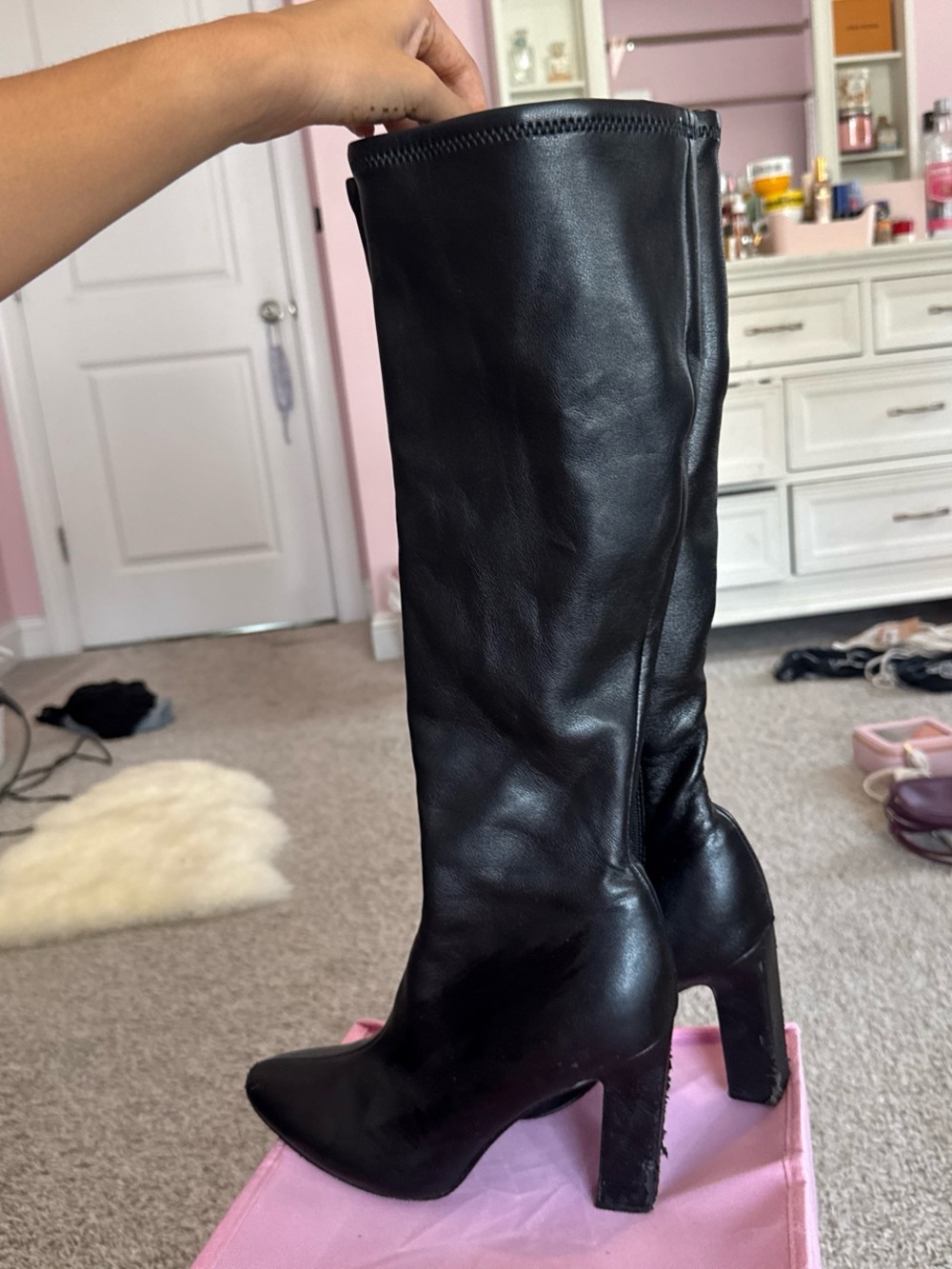 Steve Madden Black Over-the-Knee Block Heel Boots